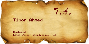 Tibor Ahmed névjegykártya
